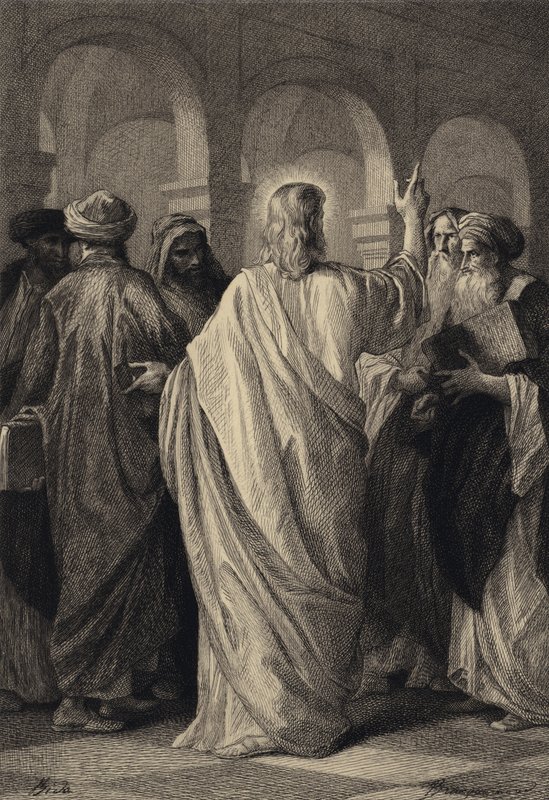 Jézus az orvosokkal beszélget alkotó: after Albert Robida