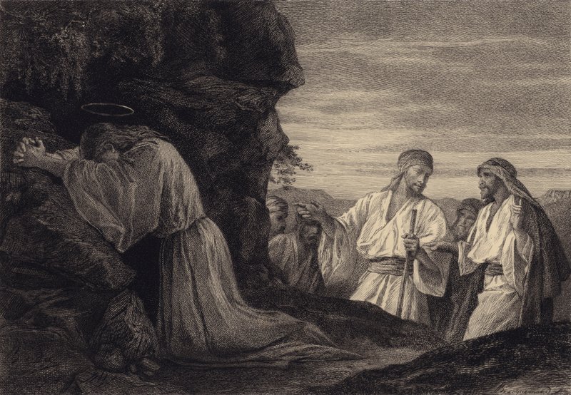 Jézus az imában alkotó: after Albert Robida