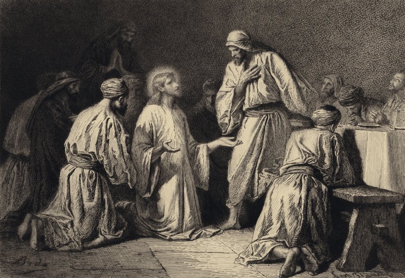 Jézus imádkozik tanítványai között alkotó: after Albert Robida