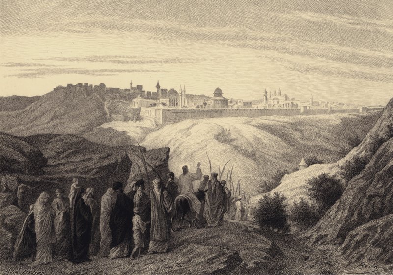 Jézus sírt Jeruzsálem miatt alkotó: after Albert Robida