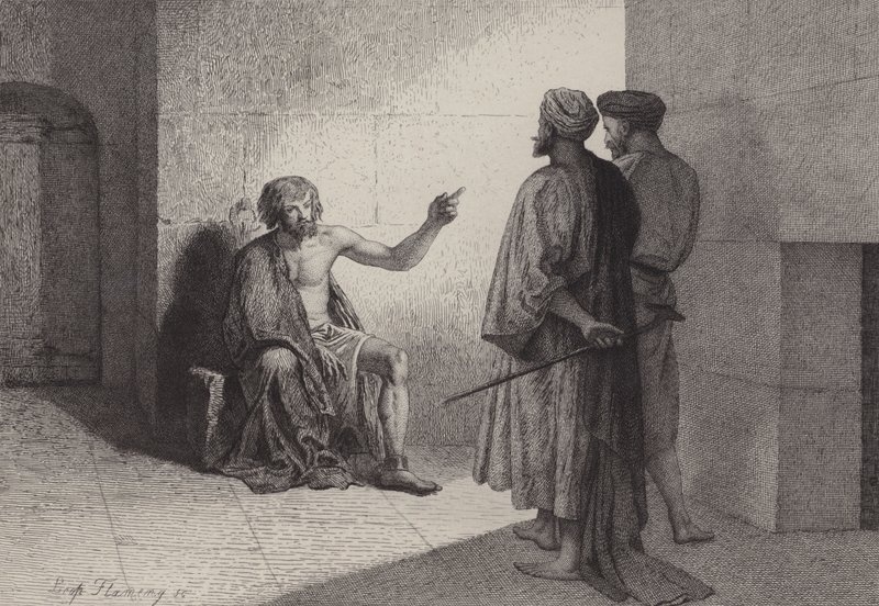 Keresztelő János a börtönben alkotó: after Albert Robida