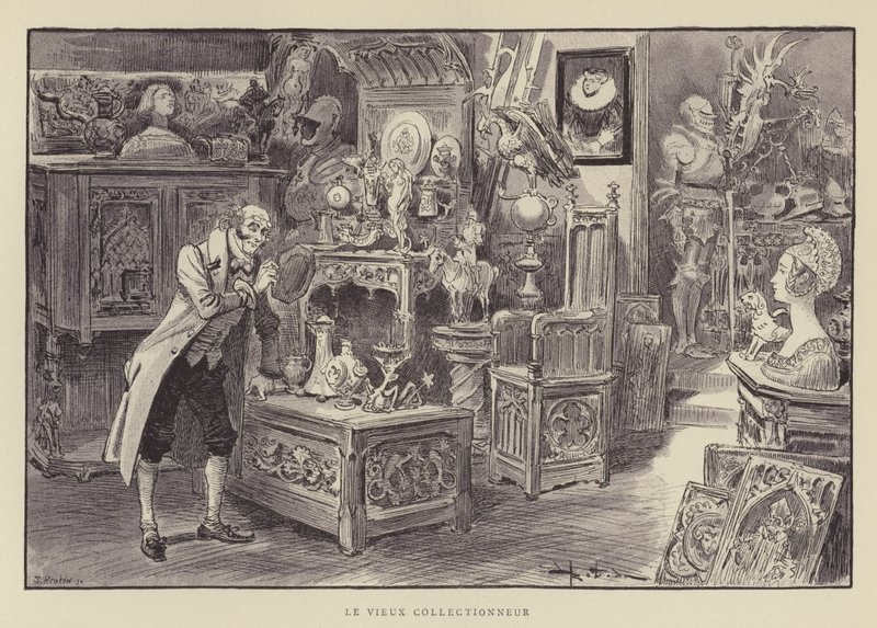 A régi gyűjtő alkotó: after Albert Robida