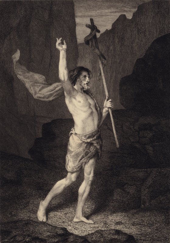 Szent János a sivatagban alkotó: after Albert Robida