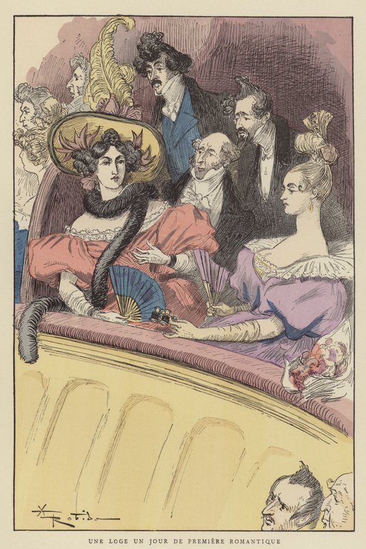 A Loge A romantikus premier napja alkotó: after Albert Robida