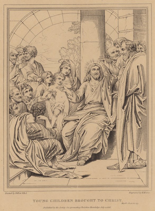 Kisgyermekek Krisztushoz hoztak, Márk alkotó: after Benjamin West