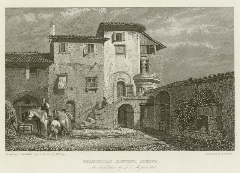 Ferences kolostor, Athén, Lord Byron rezidenciája, 1811 alkotó: after C. Stanfield