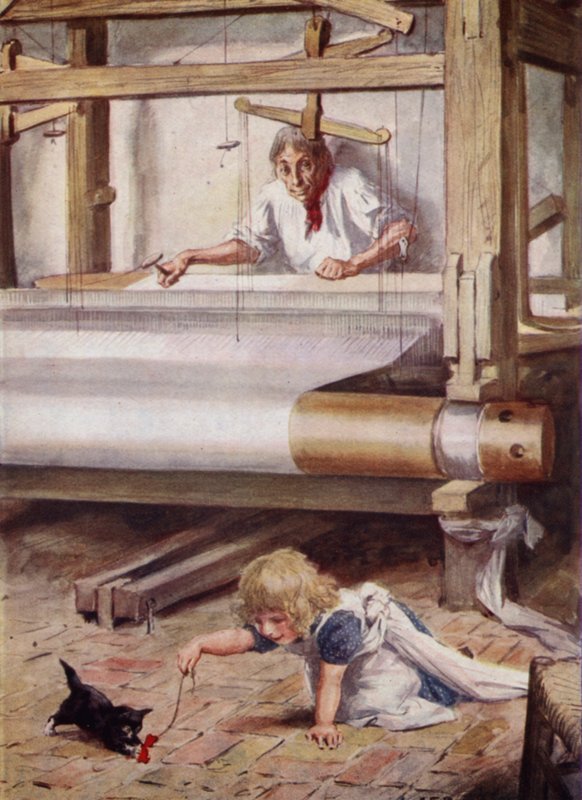 Silas Marner a szövőszékénél alkotó: after Charles Edmund Brock