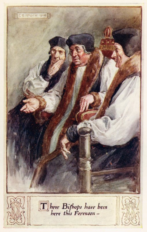 Három püspök járt itt ma délelőtt alkotó: after Charles Edmund Brock