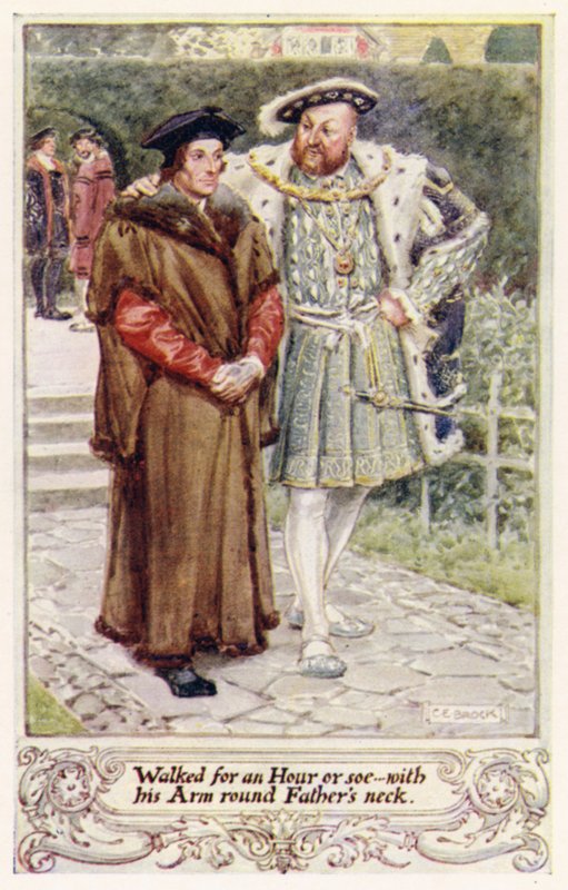 Sétált egy-egy órát, karjával apja nyakában alkotó: after Charles Edmund Brock