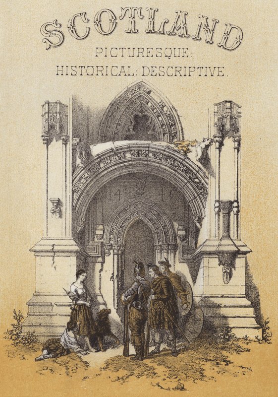 A Roslin-kápolna (chromolitho) bejárata alkotó: after David Roberts