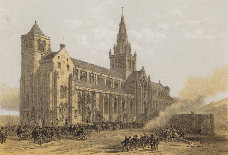 Glasgow (St Mungos) katedrális, külső (chromolitho) alkotó: after David Roberts