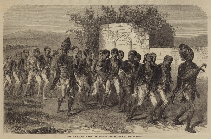 Egyiptomi újoncok a török hadseregbe alkotó: after Denis Auguste Marie Raffet
