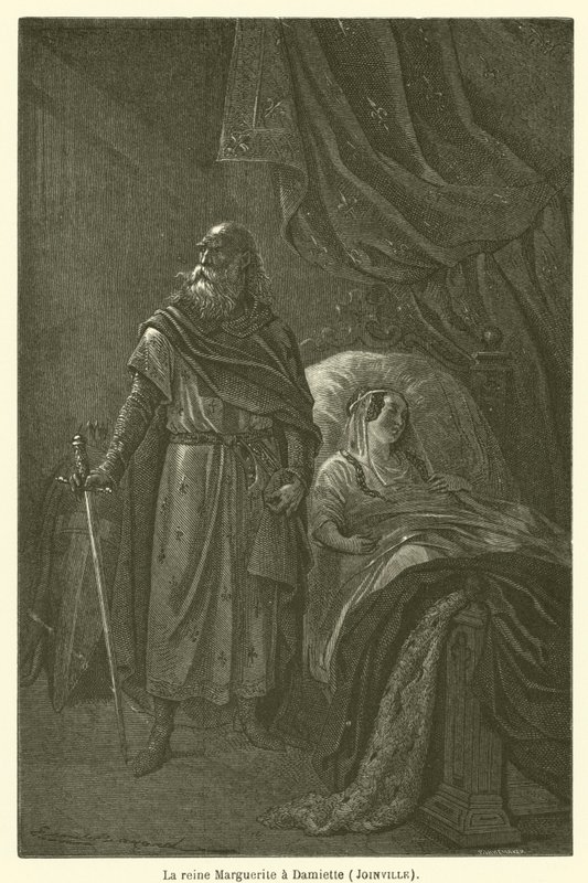 Marguerite királynő Damiettában, Joinville-ben alkotó: after Emile Antoine Bayard