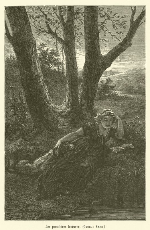 Az első olvasmányok, George Sand alkotó: after Emile Antoine Bayard