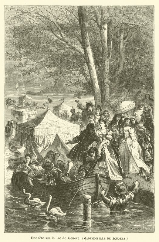 Buli a Genfi-tavon, Mademoiselle de Scudery alkotó: after Emile Antoine Bayard
