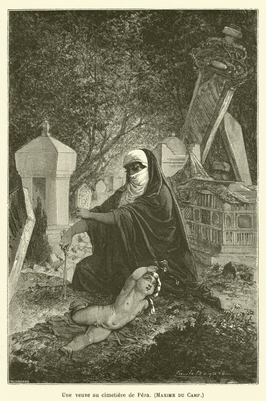 Özvegy a perai temetőben, Maxime du Camp alkotó: after Emile Antoine Bayard