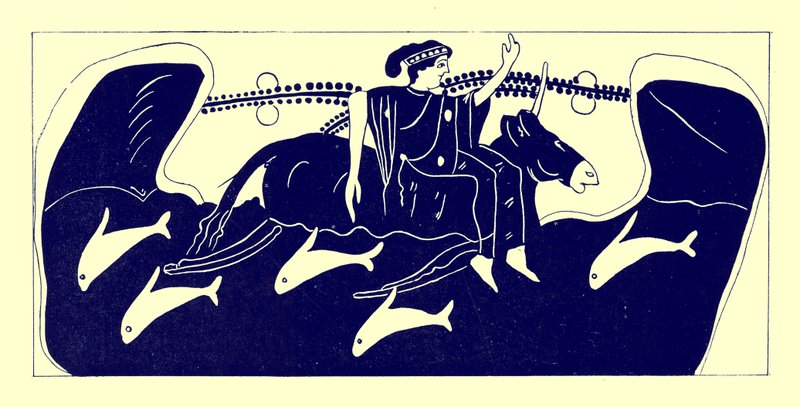 Európa és a bika, illusztráció a görög vázafestményekből, J. E. Harrison és D. S. MacColl, 1894-ben (digitálisan javított kép) alkotó: after English School