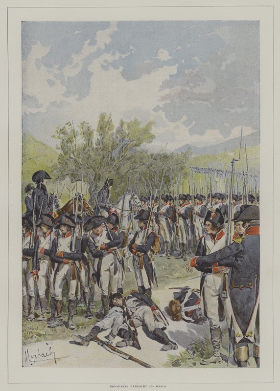 Bonaparte elhaladt seregének sorai között alkotó: after Felicien baron de Myrbach Rheinfeld