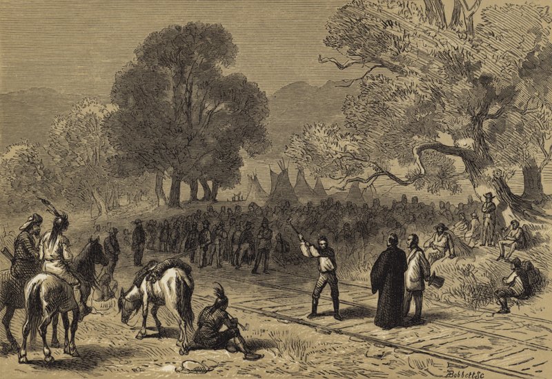 A Pacific Railroad befejezése alkotó: after Felix Octavius Carr Darley