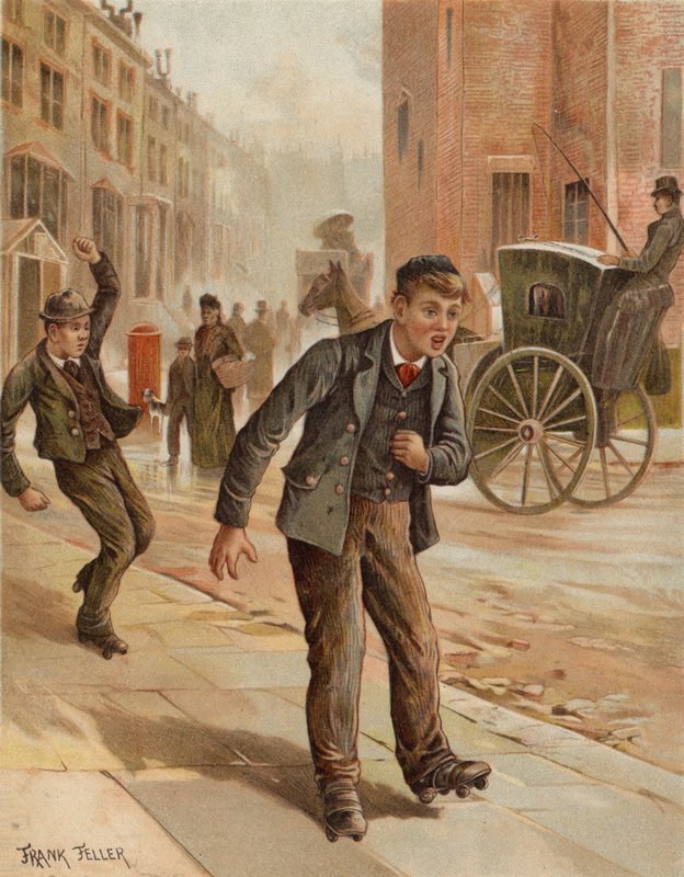 Kétes fordulat (chromolitho) alkotó: after Frank Feller