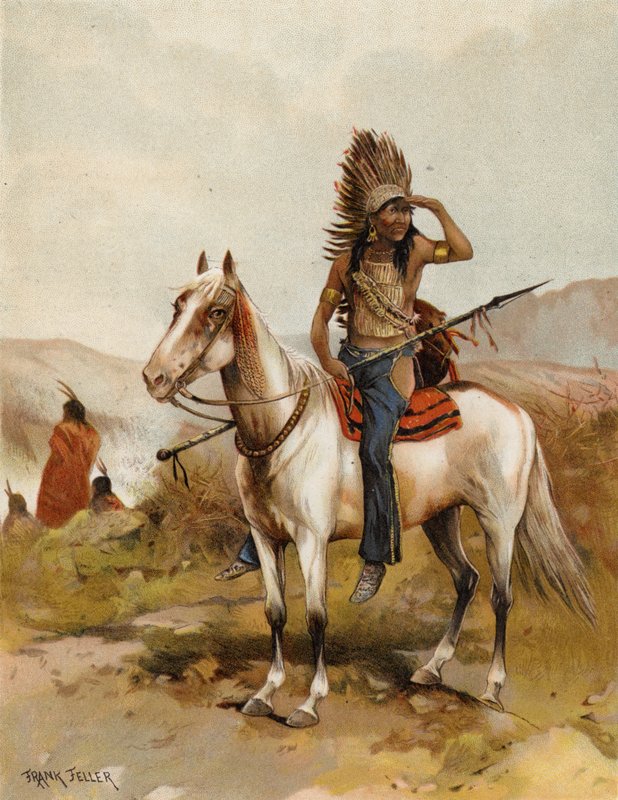 Egy sziú indián törzsfőnök (chromolitho) alkotó: after Frank Feller