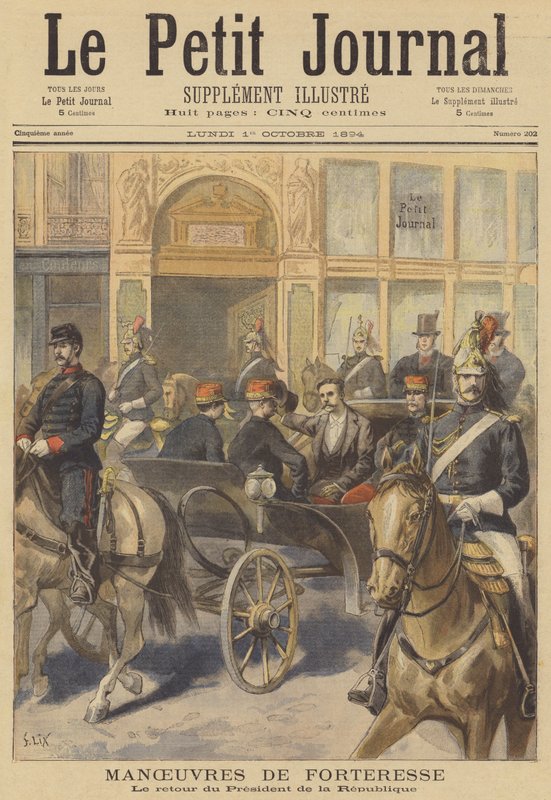 Casimir-Perier elnök visszatér a francia hadsereg manővereinek megtekintése után alkotó: after Frederic Theodore Lix