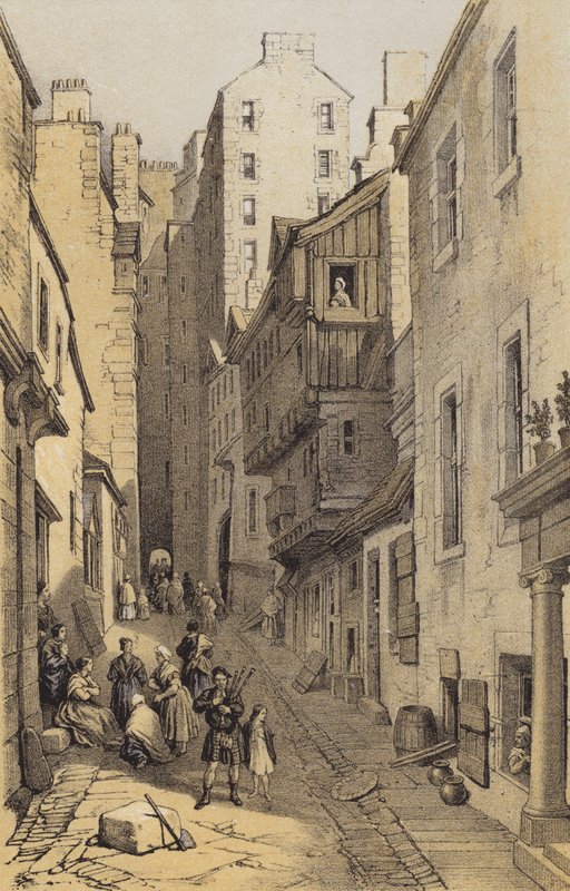 Fleshmarket Close, Edinburgh (chromolitho) alkotó: after George Cattermole