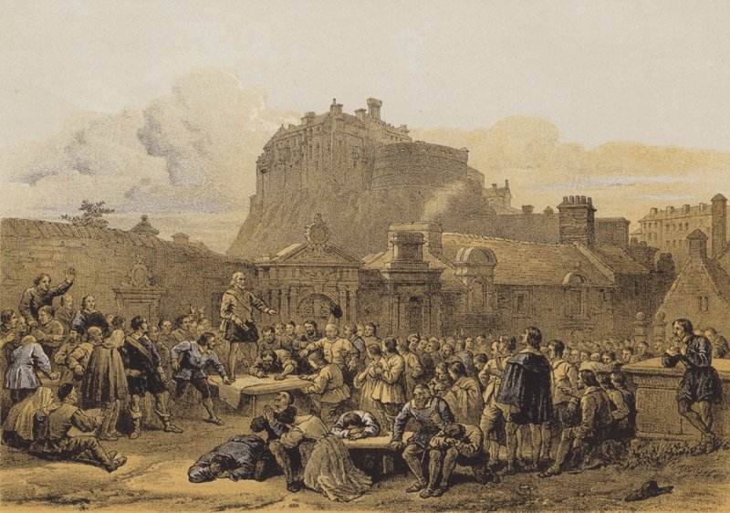 Greyfriars Churchyard, a Szövetség aláírása (chromolitho) alkotó: after George Cattermole