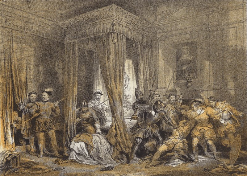 Queen Marys Bed-Chamber, Holyrood (chromolitho) alkotó: after George Cattermole