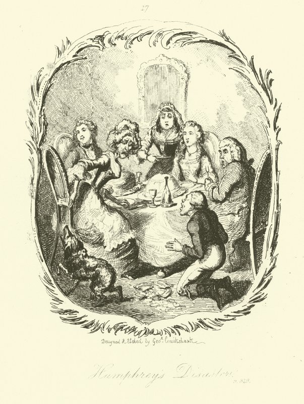 Illusztráció Humphry Clinkerhez, Tobias Smollett alkotó: after George Cruikshank