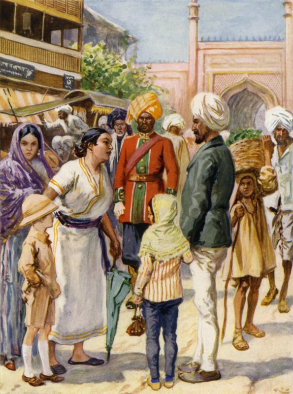 Egy indiai bazárban alkotó: after Gordon Frederick Browne