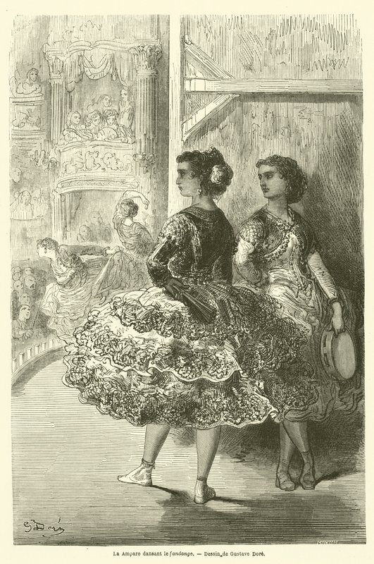 Az Amparo a fandangót táncolja alkotó: Gustave after Dore