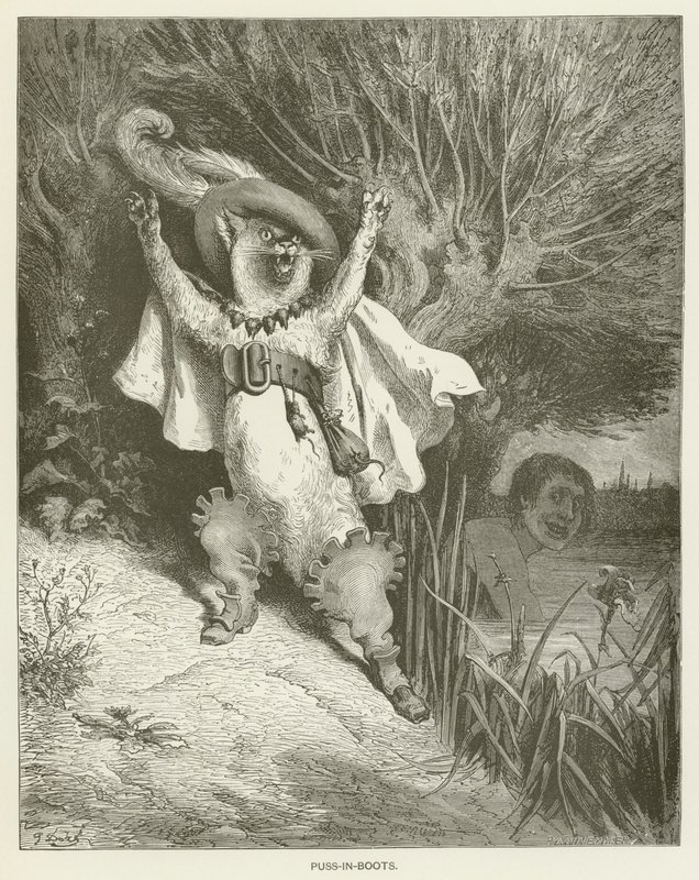 Csizmás Kandúr alkotó: Gustave after Dore