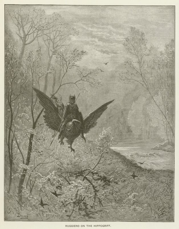 Ruggiero a Hippogriffon alkotó: Gustave after Dore