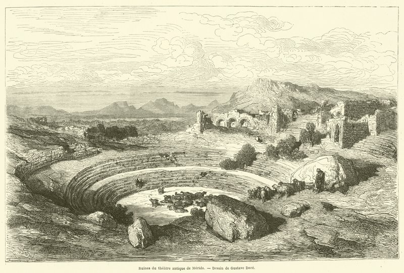 Merida ősi színházának romjai alkotó: Gustave after Dore