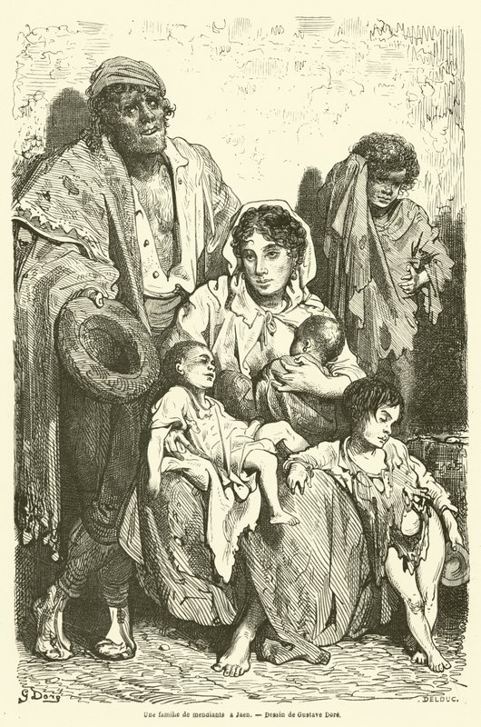 Kolduscsalád Jaénban alkotó: Gustave after Dore