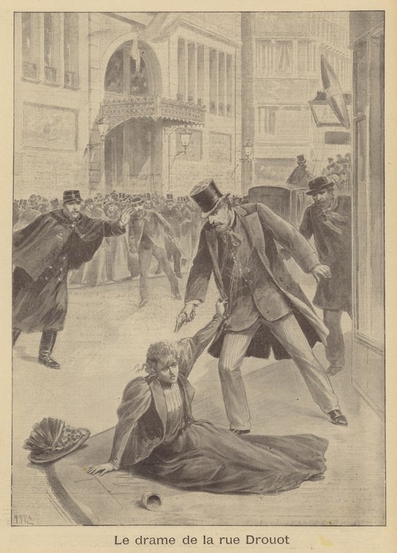 Lövöldözés a párizsi Rue Drouot-n alkotó: after Henri Meyer
