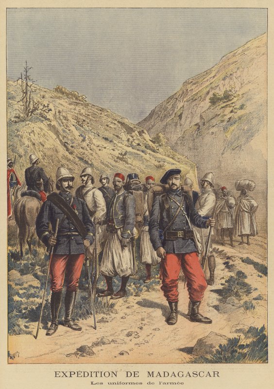 A francia hadsereg egyenruhája a madagaszkári expedíción alkotó: after Henri Meyer