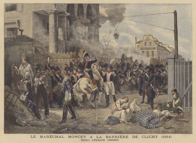 Moncey marsall a Clichy-kapunál 1814-ben alkotó: after Horace Vernet