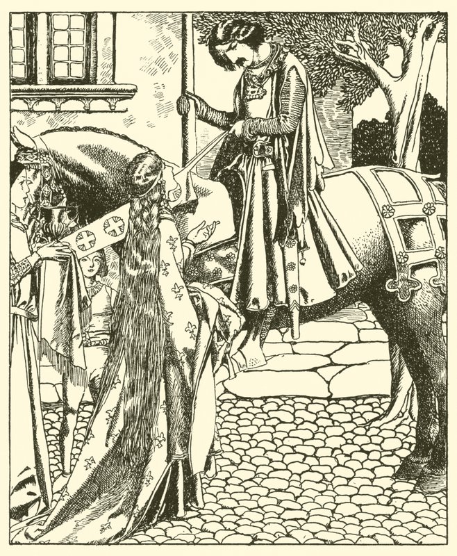 Sir Launcelot és Elouise the Fair alkotó: after Howard Pyle