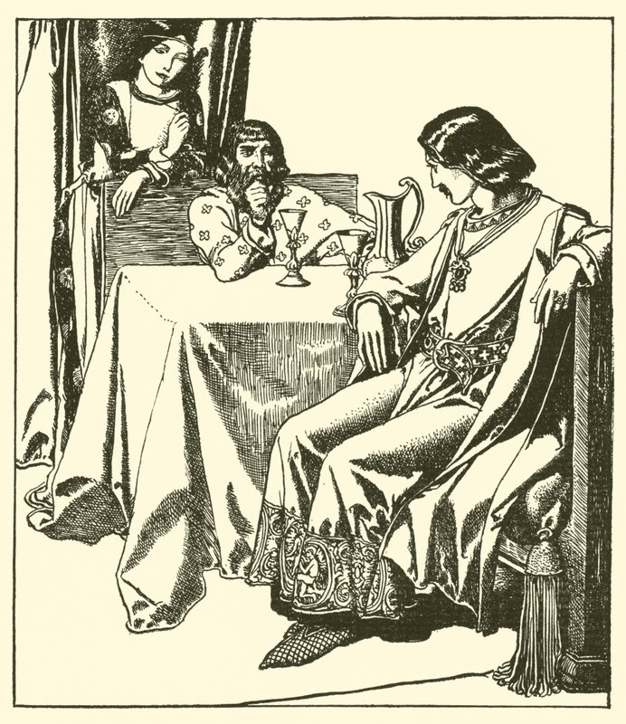 Sir Launcelot Sir Hilaire-rel és Croisette-tel ül alkotó: after Howard Pyle