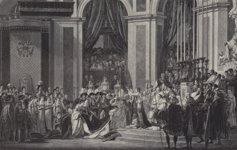 Napóleon francia császárrá koronázása a Notre Dame de Paris-ban, 1804 alkotó: after Jacques Louis David