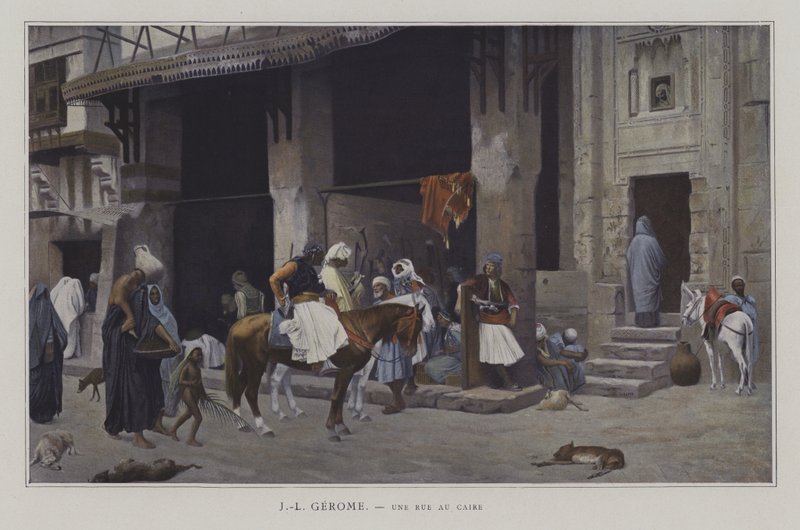 Egy utca Kairóban alkotó: after Jean Leon Gerome