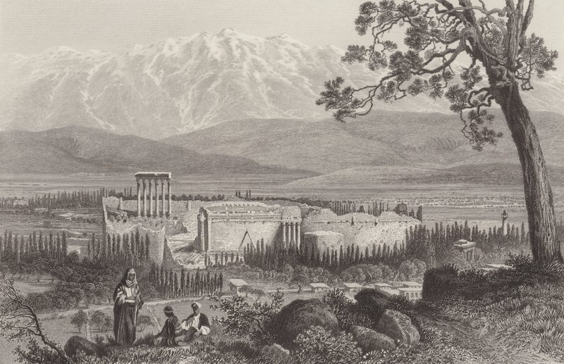 Libanon hegység és Baalbec alkotó: after John Douglas Woodward