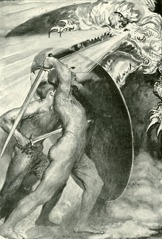Mindkét harcos a vaspajzs mögött állt alkotó: after John Henry Frederick Bacon