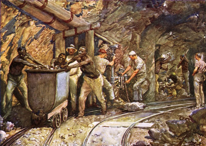 Egy kimberleyi gyémántbányában alkotó: after John Henry Frederick Bacon