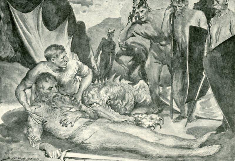 Beowulf halála alkotó: after John Henry Frederick Bacon