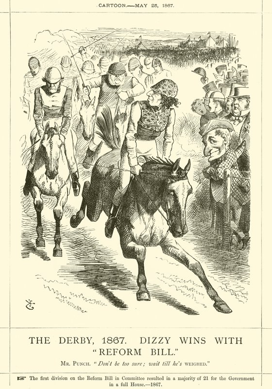 A Derby, 1867, Dizzy nyer a Reform Bill-lel alkotó: after John Tenniel