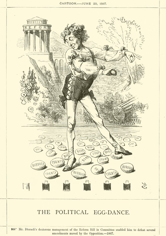 A politikai tojástánc alkotó: after John Tenniel