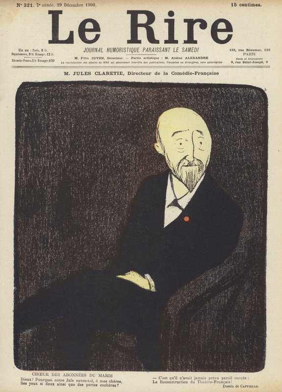 Jules Claretie, a La Comedie-Francaise rendezője, a Le Rire illusztrációja alkotó: after Leonetto Cappiello